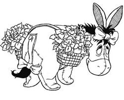 coloriage bourriquet chargÃ© de fleurs